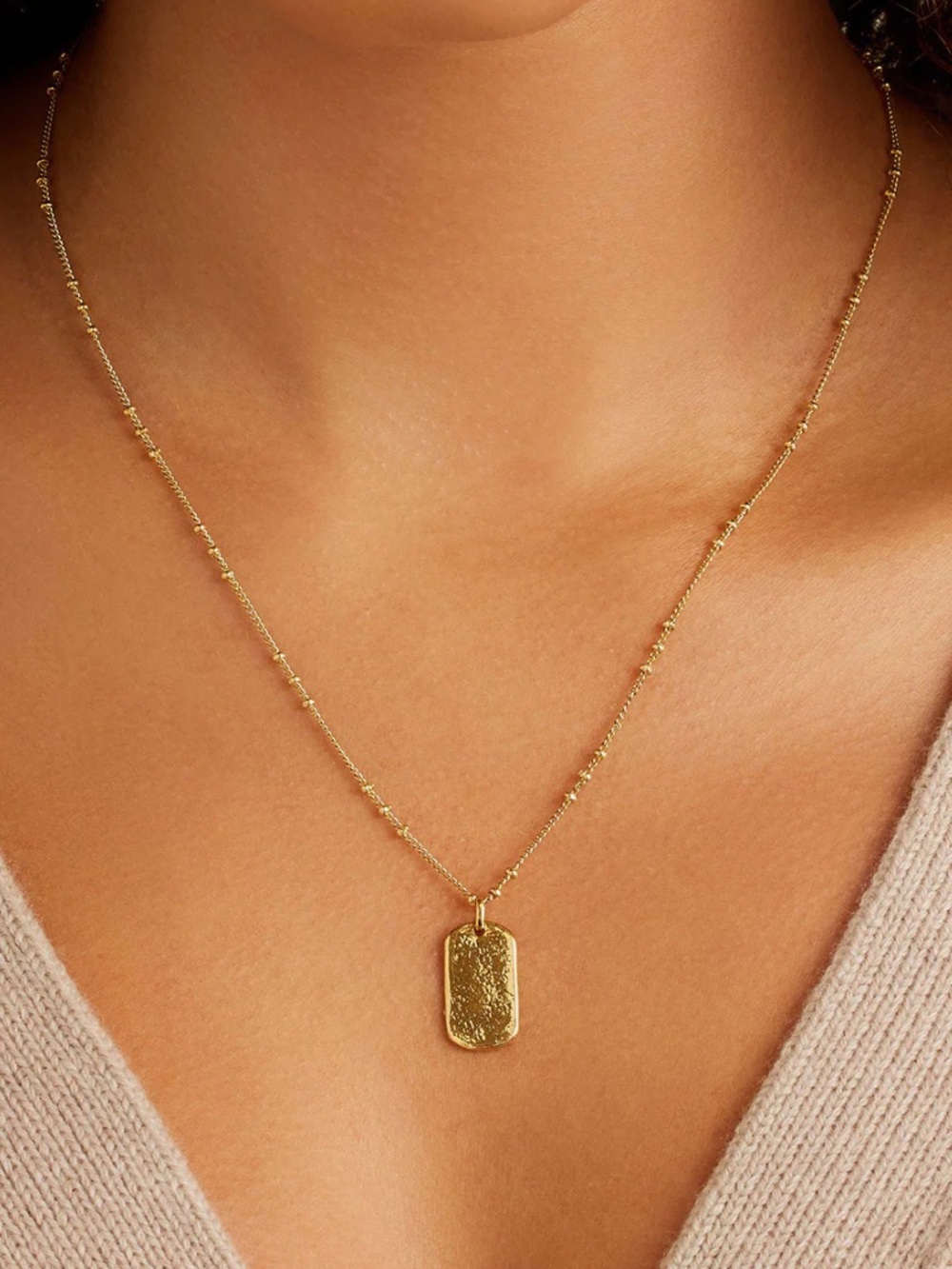 Gorjana Griffin Dog Tag Necklace - Gold - Picture 5 of 5